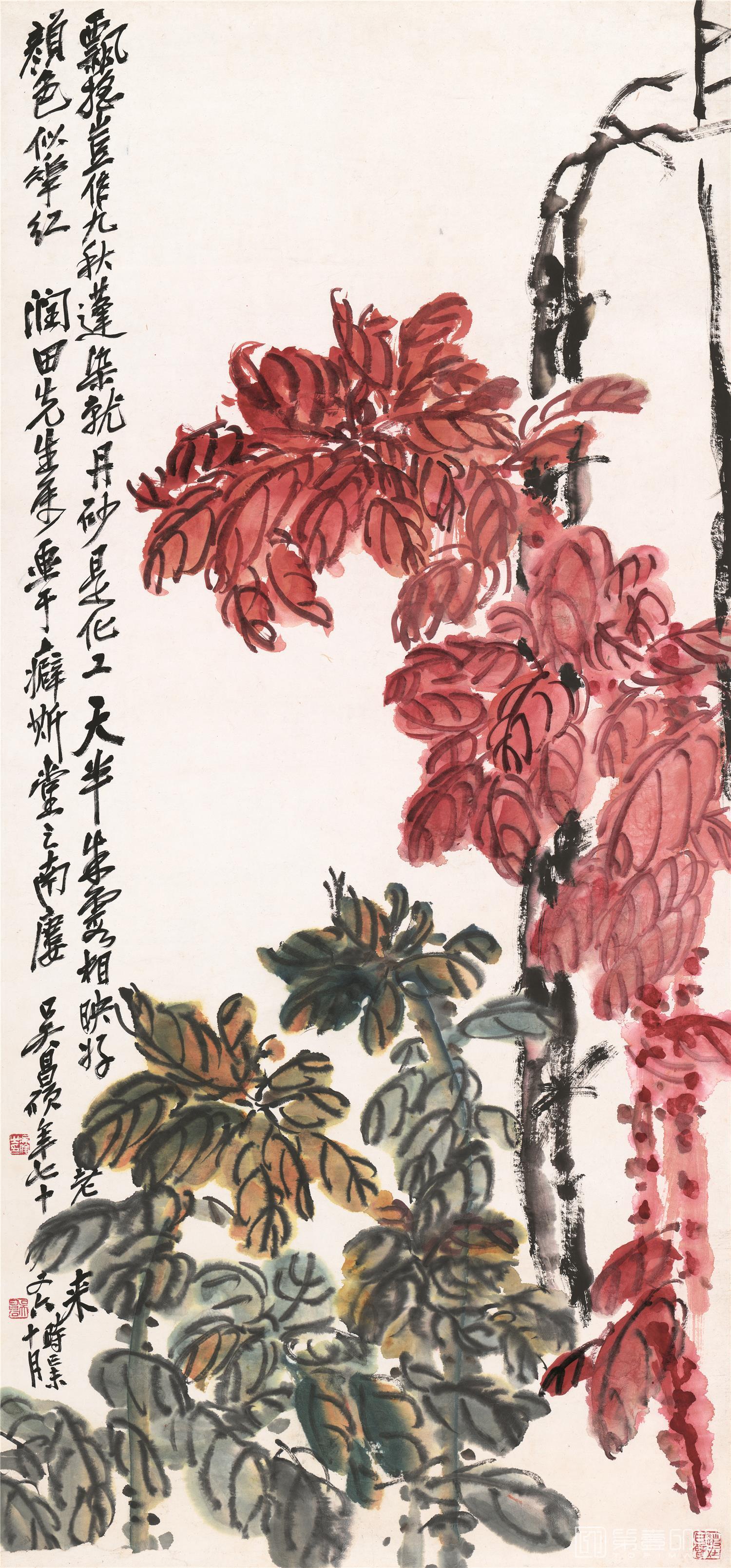 国画-老少年图立轴纸本-50×107