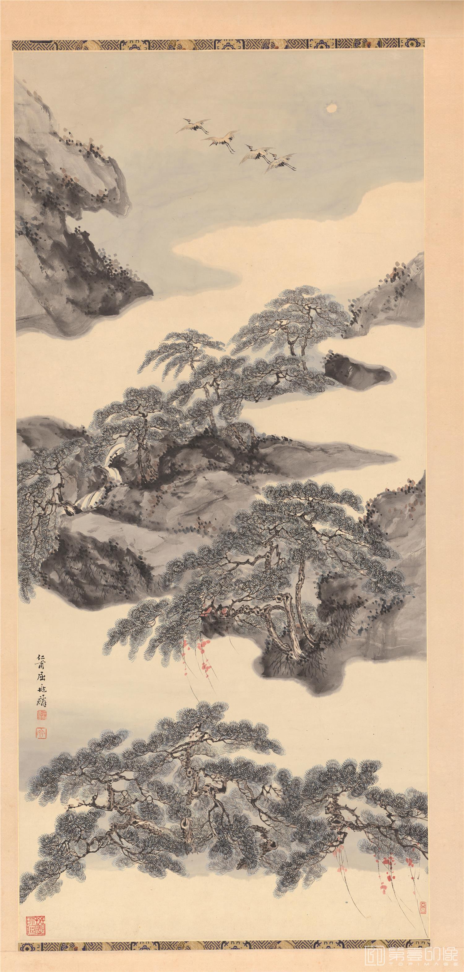 国画-松寿图立轴纸本-43×91cm