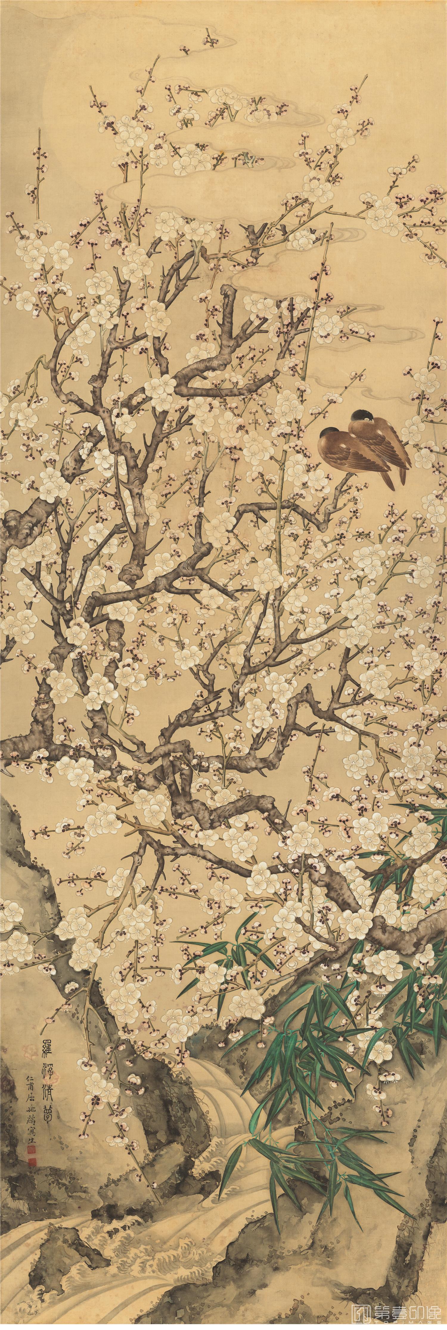 国画-罗浮情梦绢本 51×152cm