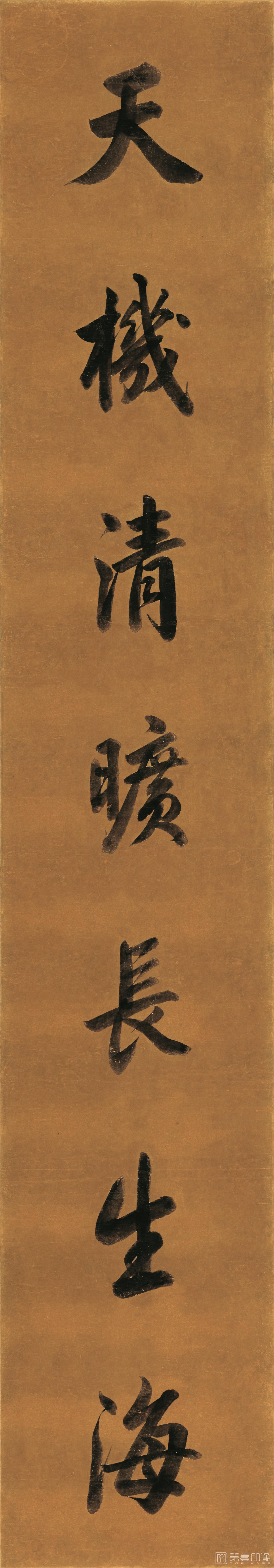 书法-书法对联天机清旷-1-23×130