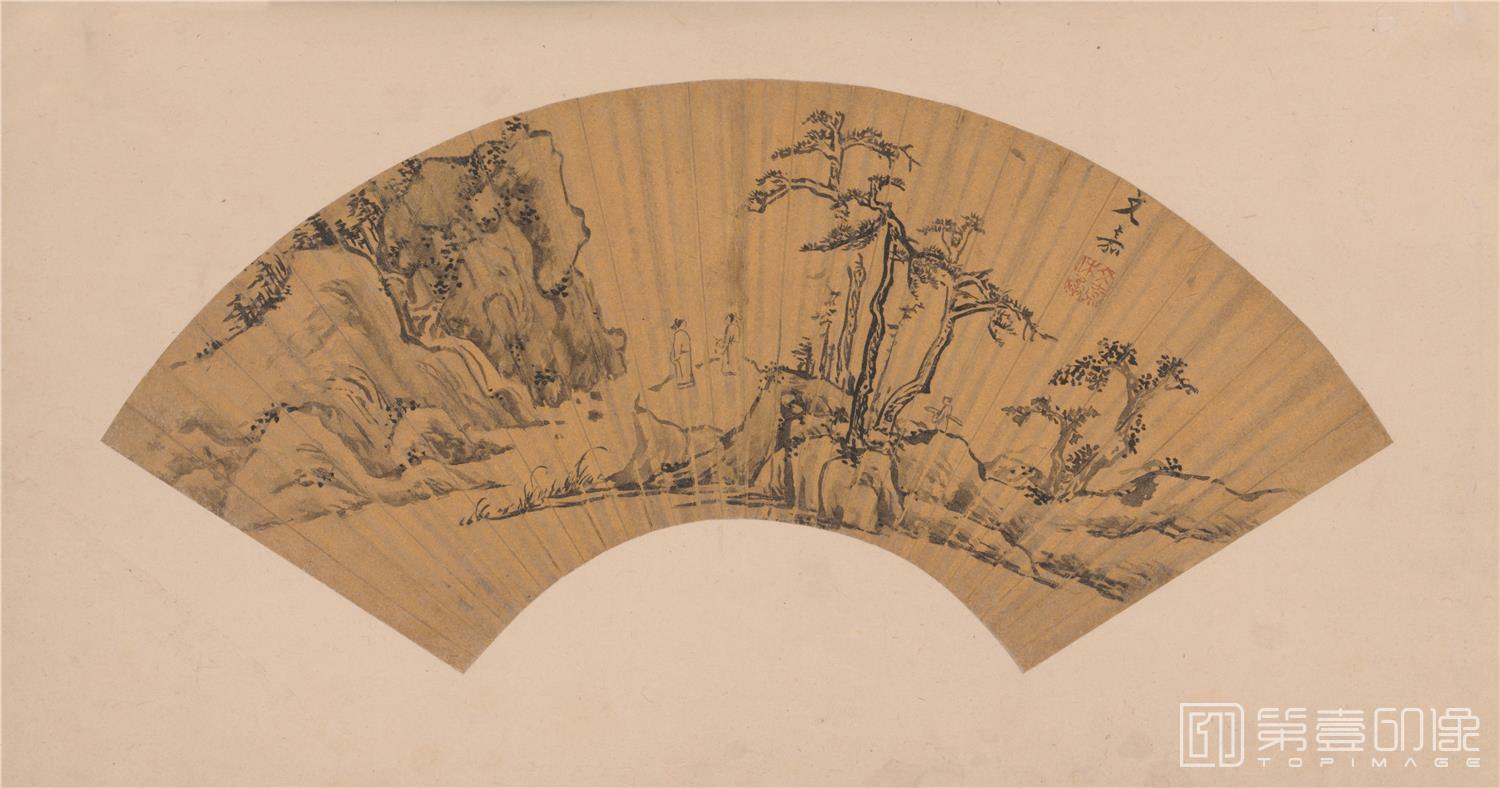 国画-山水图扇面纸本-27×52