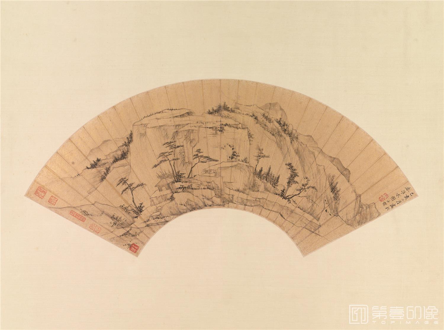 国画-秦淮水榭图纸本-60×45cm