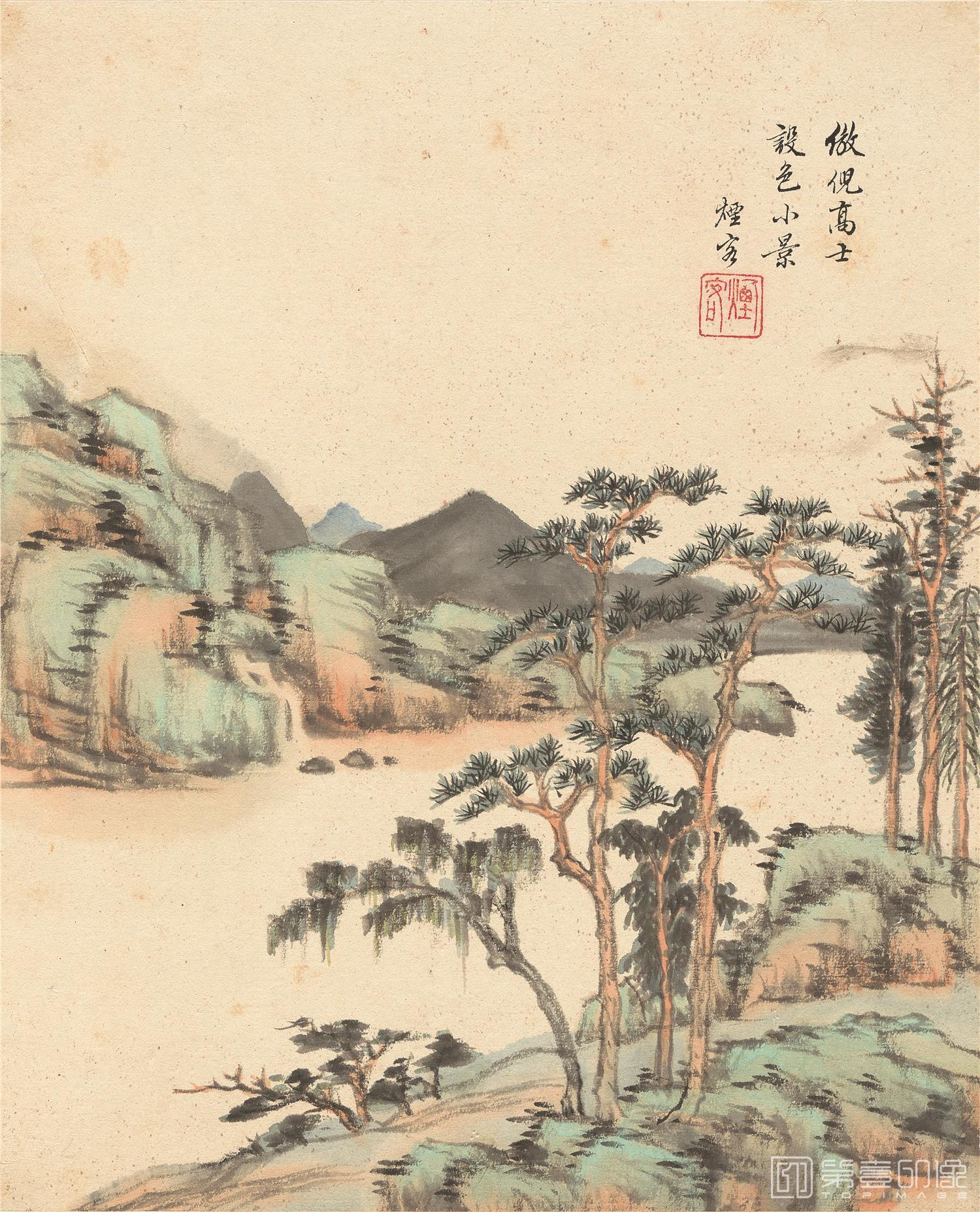 国画-仿高士小景诗意图 纸本册页-9