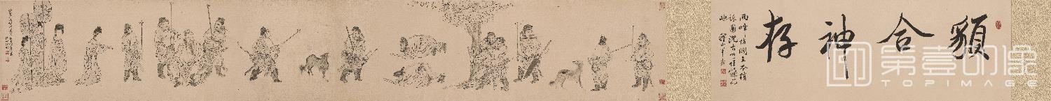 国画-锁谏图全卷纸本--36×207