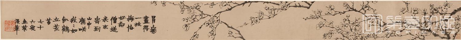 国画-寒梅一枝画卷-21×240-3