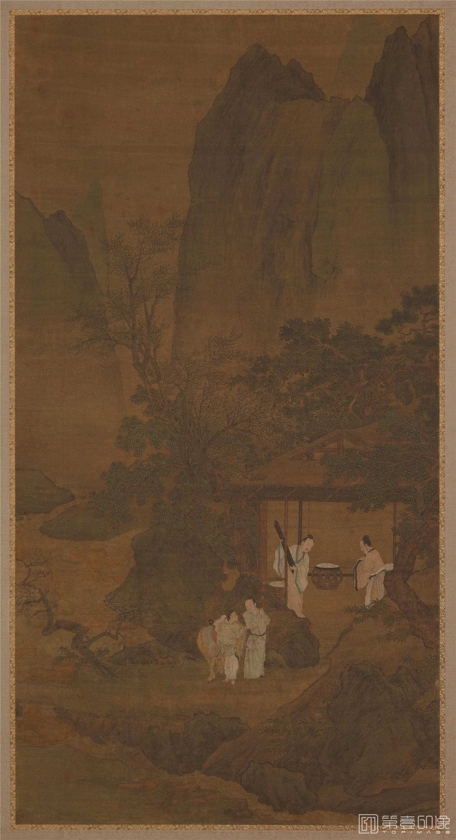 国画-高山流水图-85x46cm
