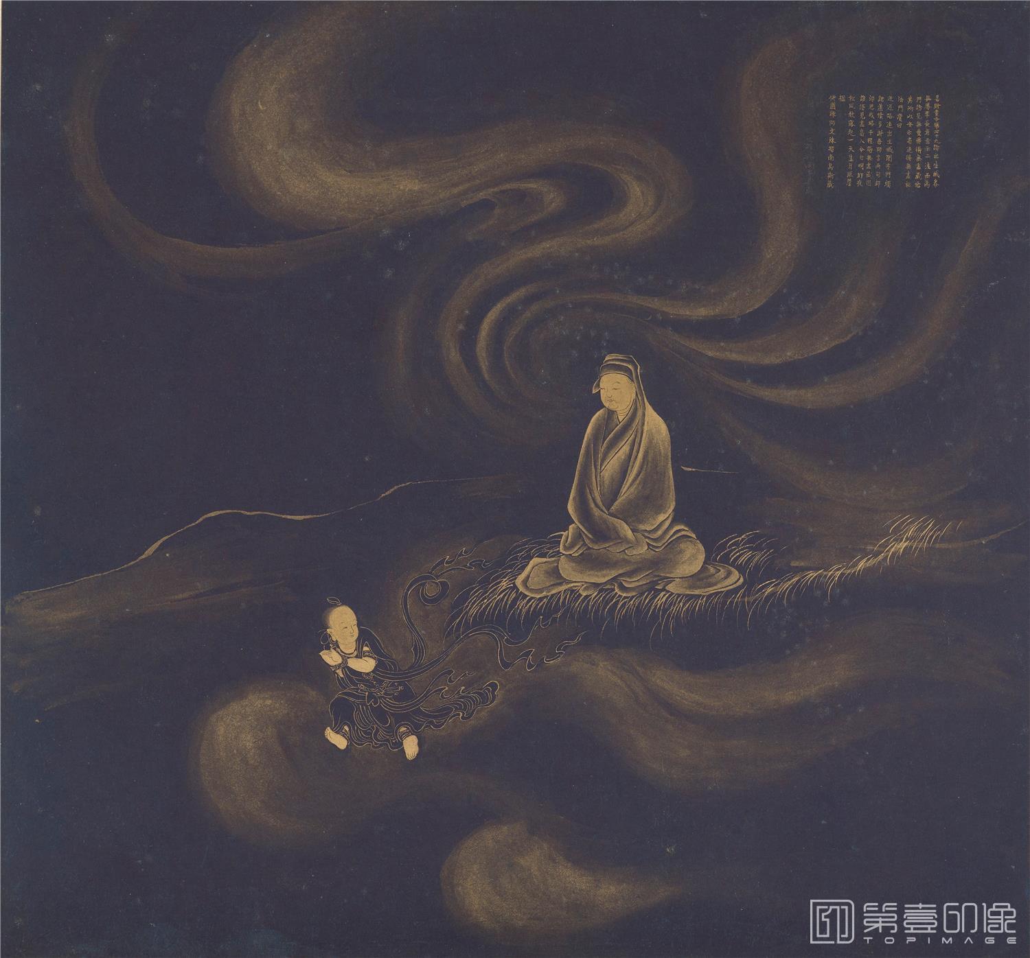国画-佛国禅师文殊指南图赞 (五十三参)黄金纸-29.2×31.4cm-052