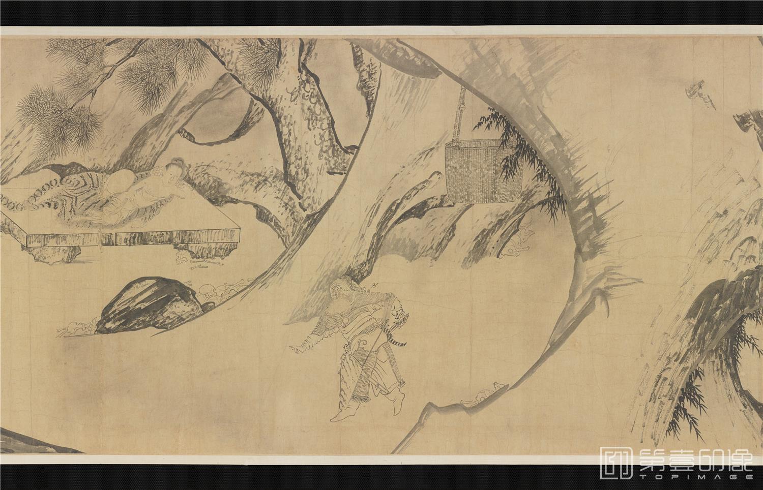 国画-二郎神搜山图-46.7x807.4cm-分段-08