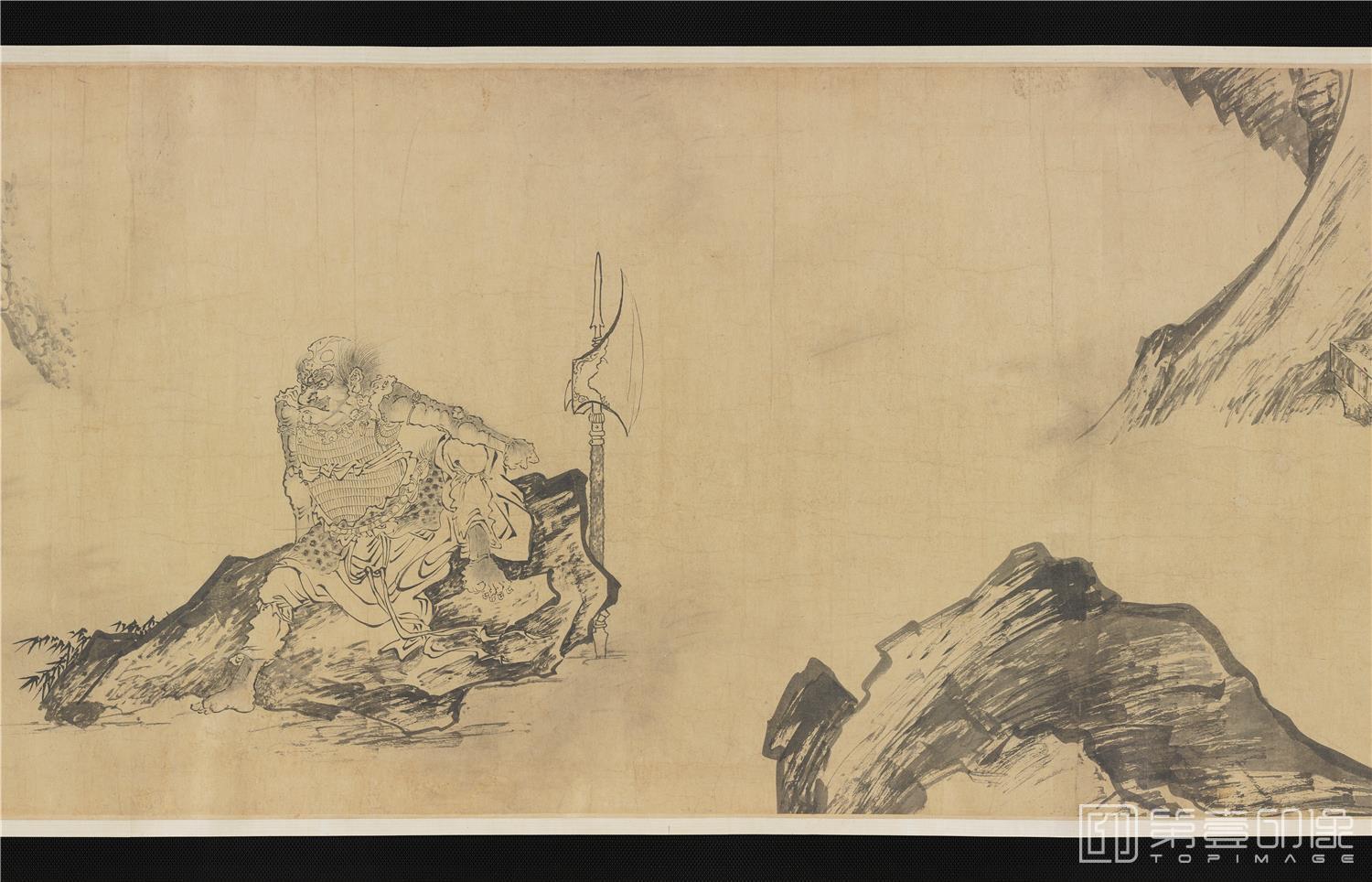 国画-二郎神搜山图-46.7x807.4cm-分段-09