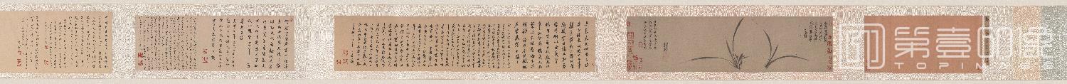 国画-墨兰图全卷纸本-33.9x480cm
