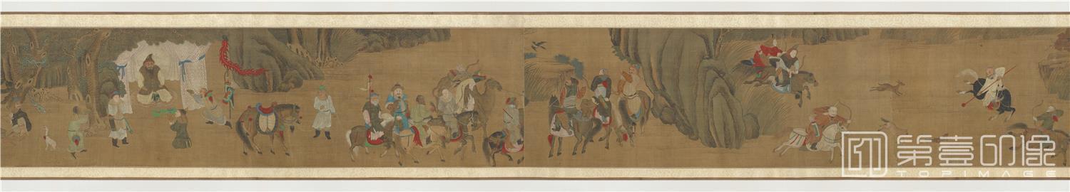 国画-鞑靼狩猎图卷绢本-30.4×549.6cm-分段-02