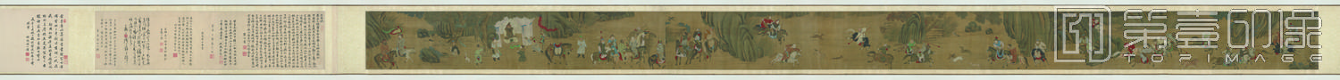 国画-鞑靼狩猎图卷绢本-30.4×549.6cm