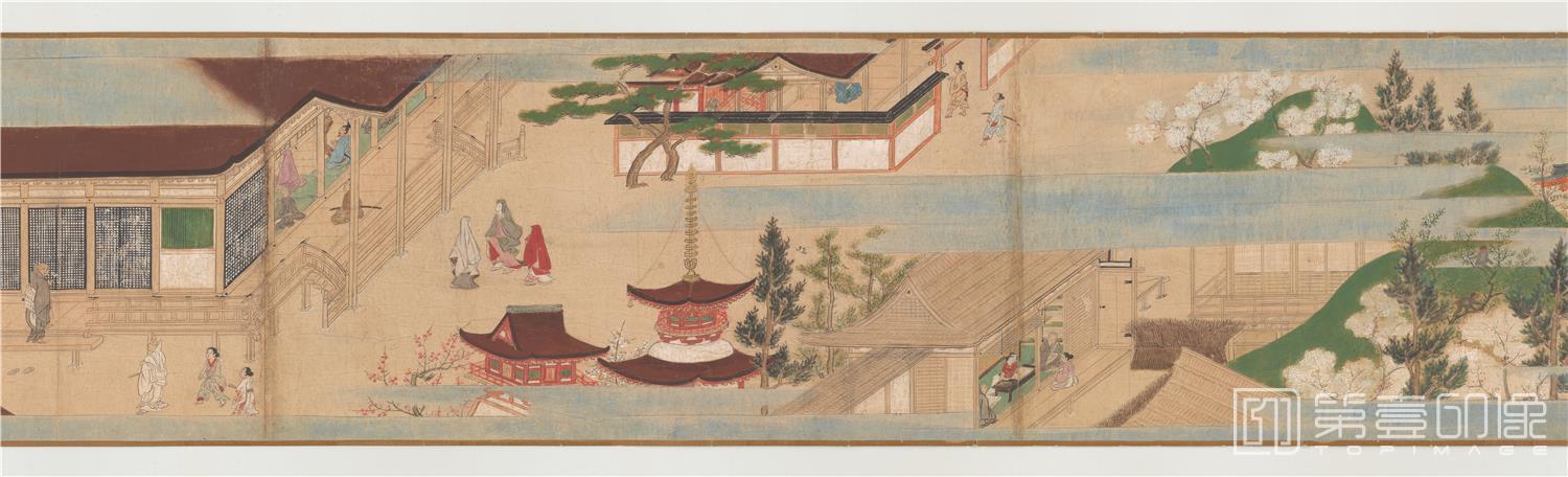 国画-室町时期-枧峰寺图卷 (下)-34x1110cm-分段-02