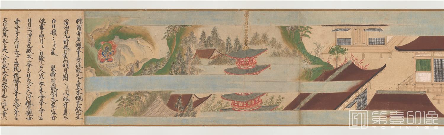 国画-室町时期-枧峰寺图卷 (下)-34x1110cm-分段-03
