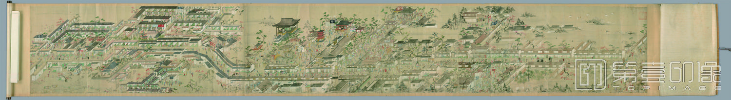 国画-往古风俗画绘卷纸本-60x440cm