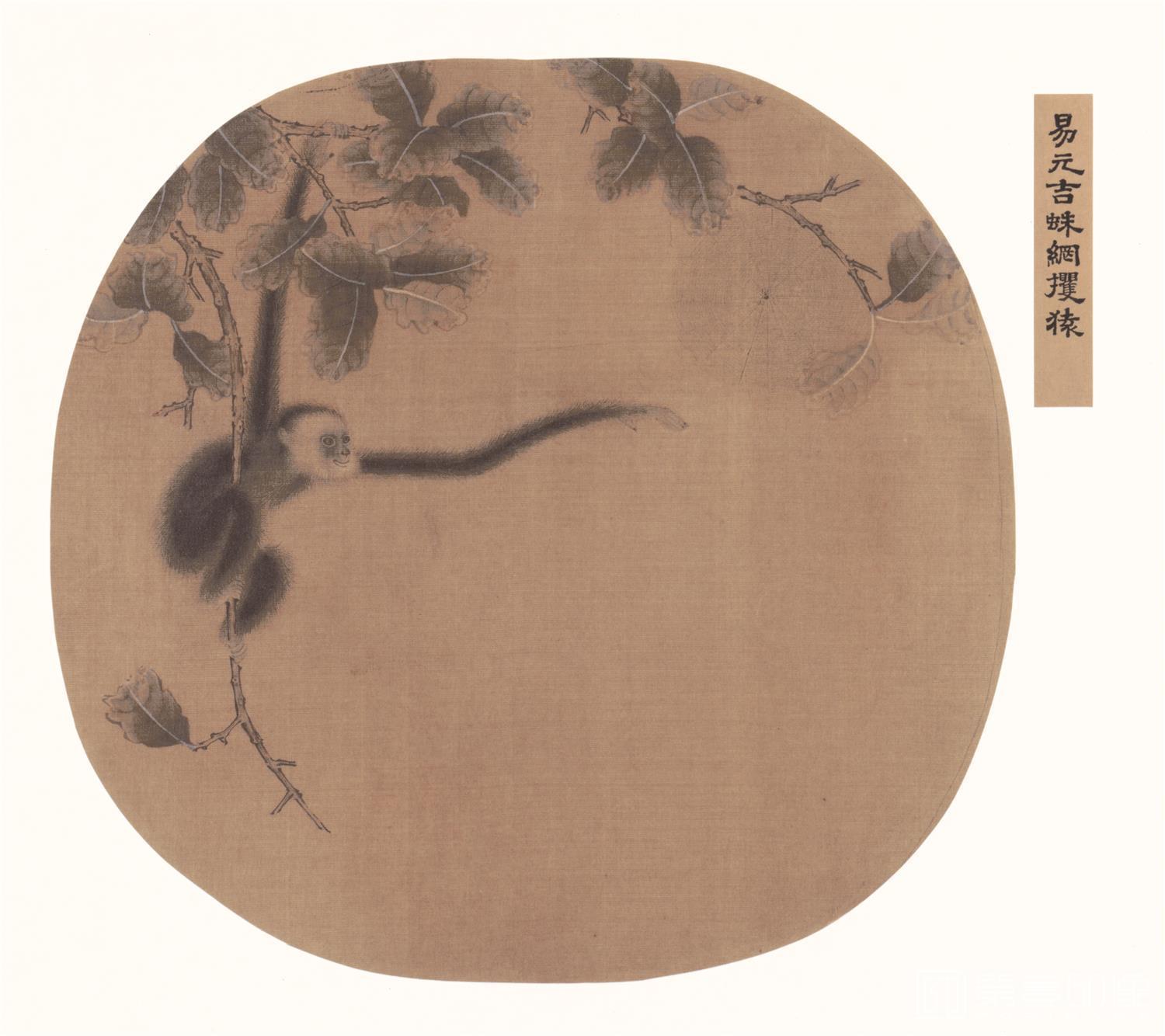 国画-蛛网攫猿