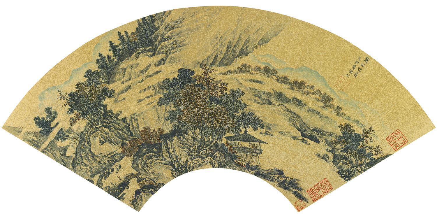 国画-花鸟扇面-63X35cm-20