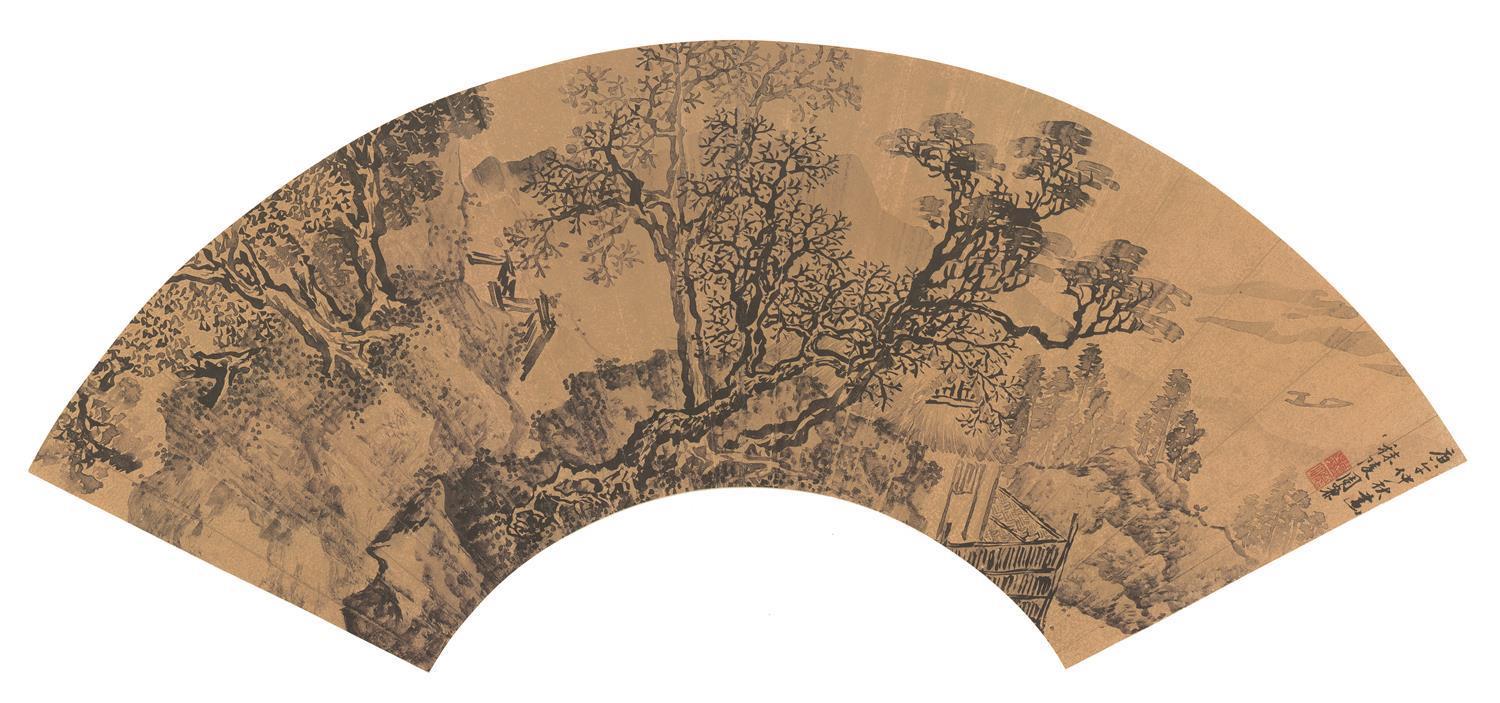国画-扇面-55.4X25.9cm
