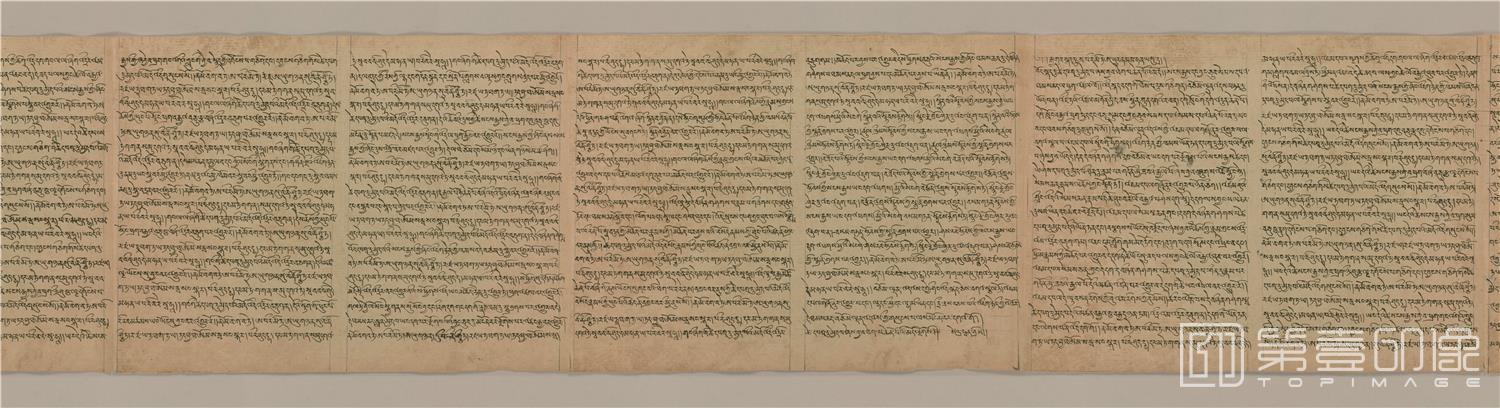 书法-敦煌莫高窟遗书-日藏-西藏文字藏经写1卷-35x840cm-分段-03