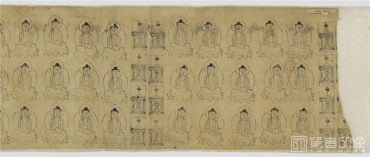 壁画-敦煌莫高窟-遗书-壁画-佛教人物纸描图卷纸本-28×286.5cm-分段-01
