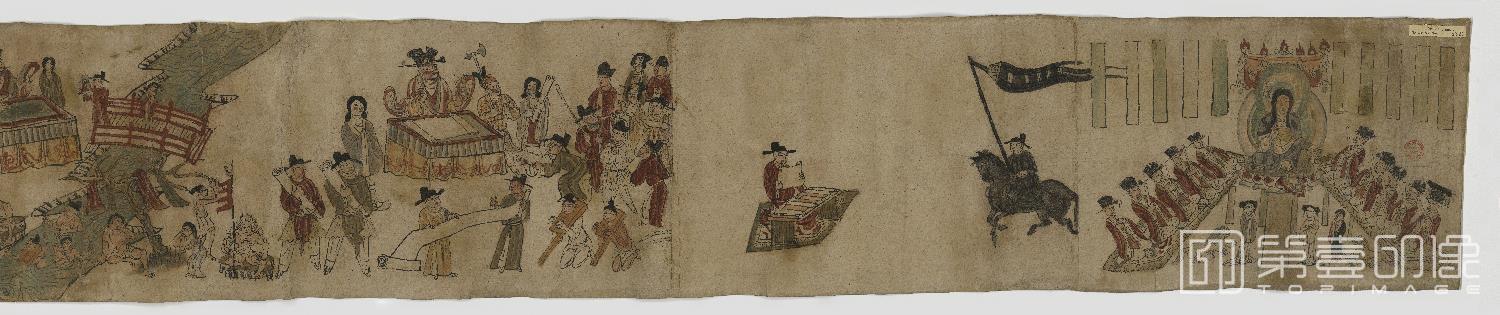 壁画-敦煌莫高窟-遗书-壁画-彩绘-地狱十王经变图卷纸本-30×300.3cm-分段-01