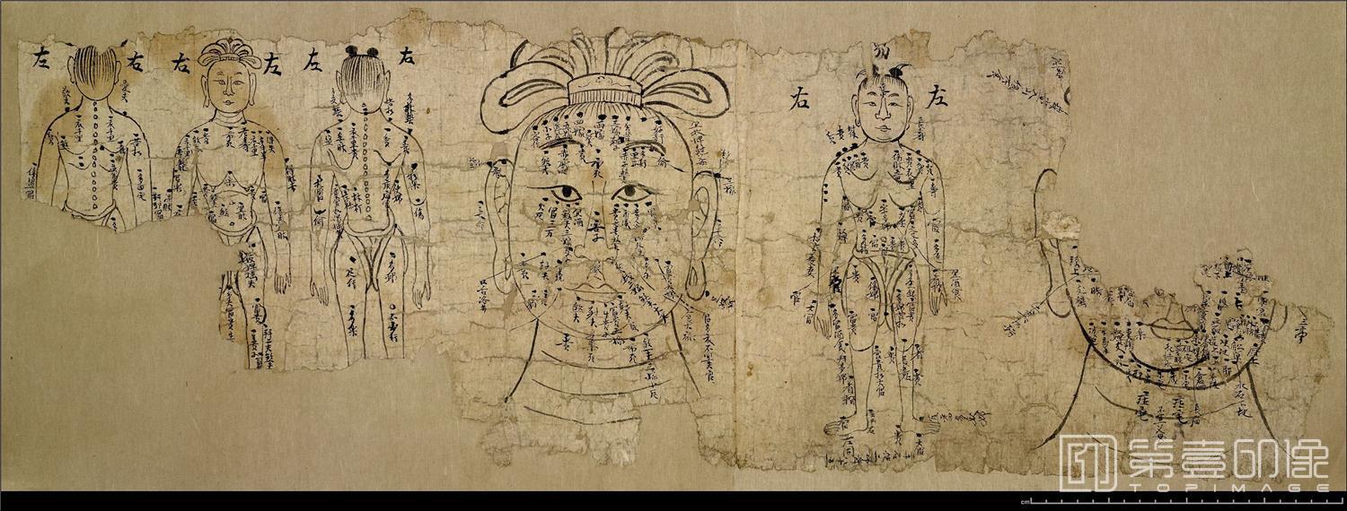 水彩画-敦煌莫高窟-面相图-彩绘纸本