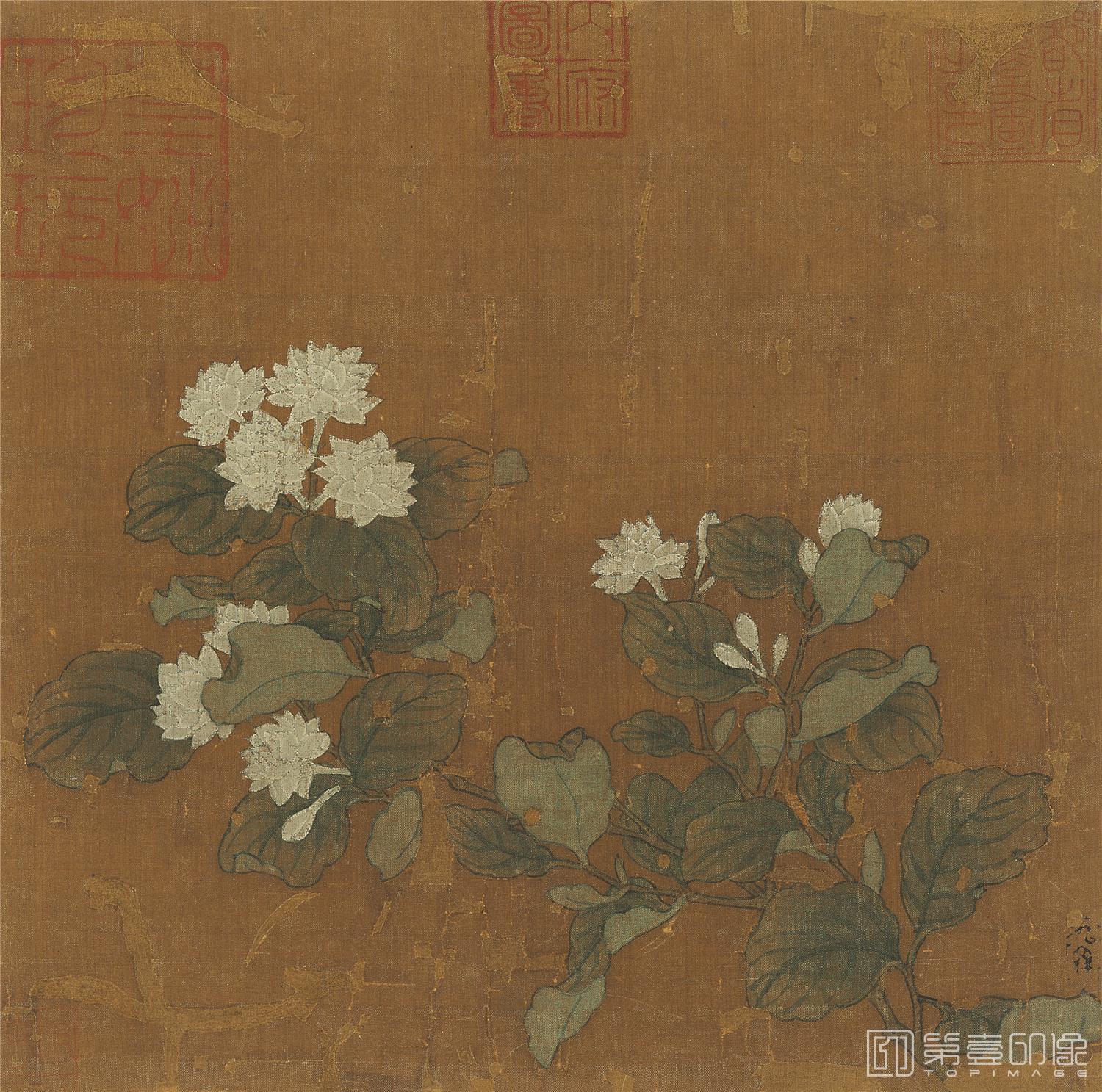 国画-茉莉舒芳图-23X23cm