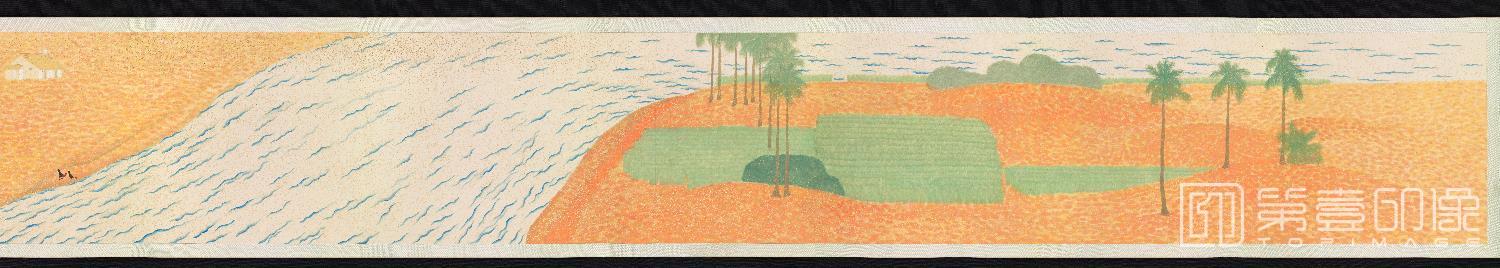 水彩画-日本大正年-今村紫红-夕之卷纸本着色-45.7x966cm-分段-01