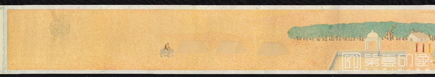 水彩画-日本大正年-今村紫红-夕之卷纸本着色-45.7x966cm-分段-03