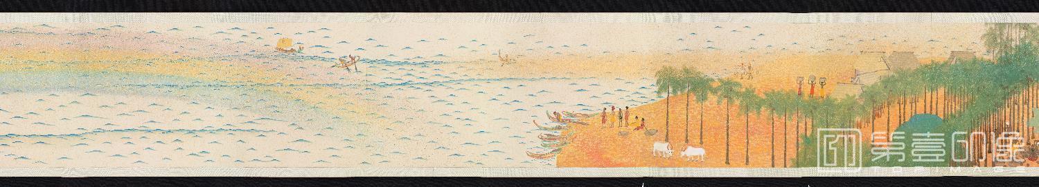 水彩画-日本大正年-今村紫红-朝之卷纸本着色-47.5x954.5cm-分段-02