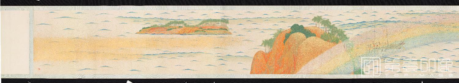 水彩画-日本大正年-今村紫红-朝之卷纸本着色-47.5x954.5cm-分段-03
