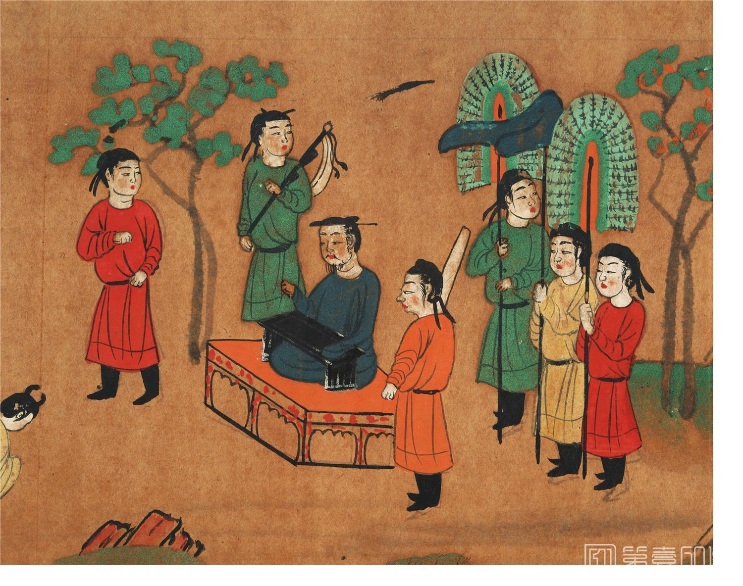 水彩画-日本奈良时代-绘因果经图卷纸本 (奈良)-分段-01