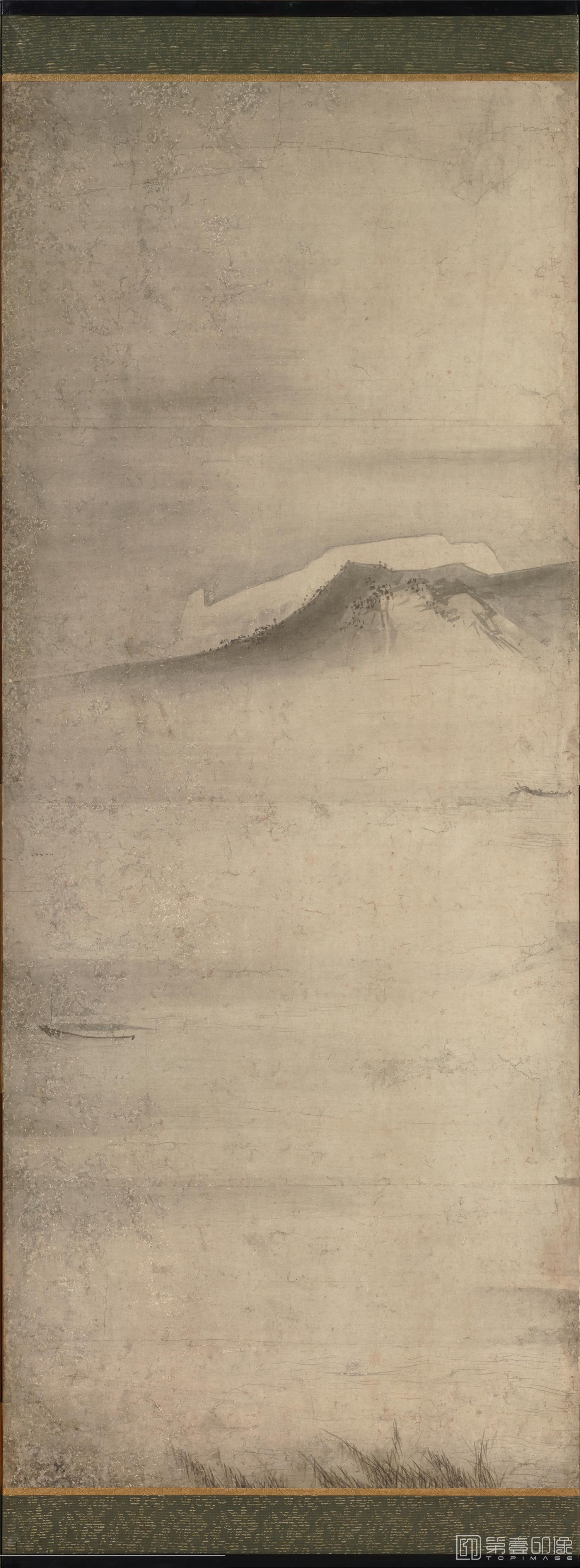 水彩画-四季山水图屏风纸本-150.4×355cm-第2屏分屏-02