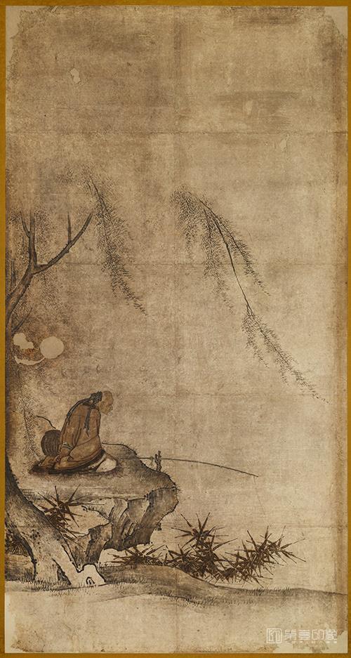 水彩画-日本室町时代-狩野元信-太公望文王图纸本 (东京)-175.3×92.8cm-01