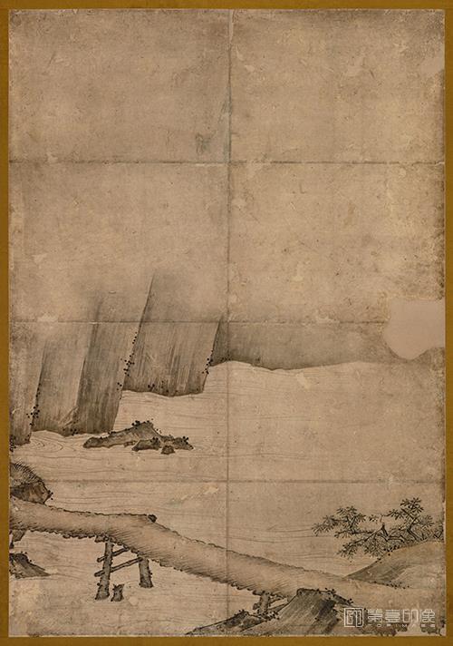 水彩画-日本室町时代-狩野元信-朱买臣图纸本 (东京)-127.3x88.9cm-02
