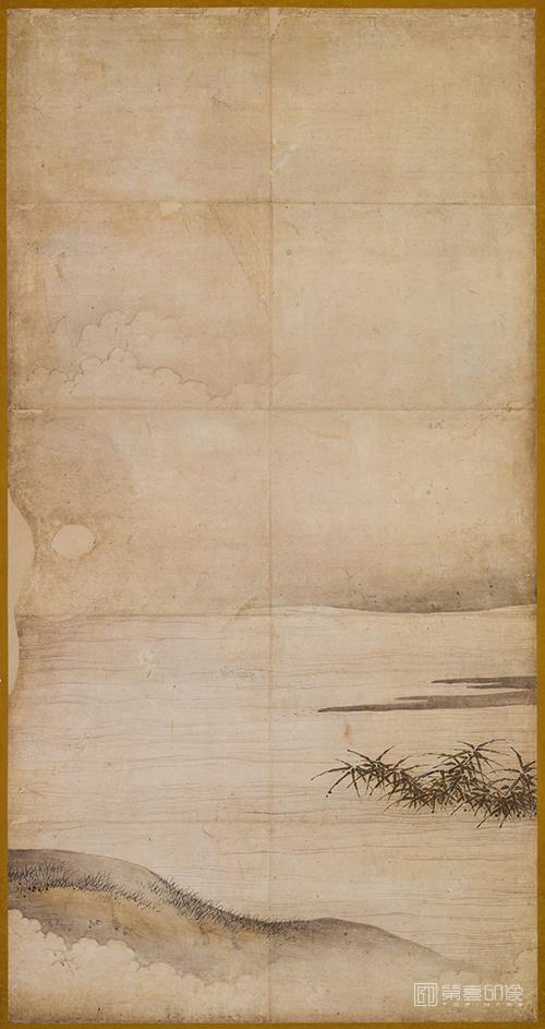 水彩画-日本室町时代-狩野元信-祖师三平开胸图轴-176.0×91.8cm-02