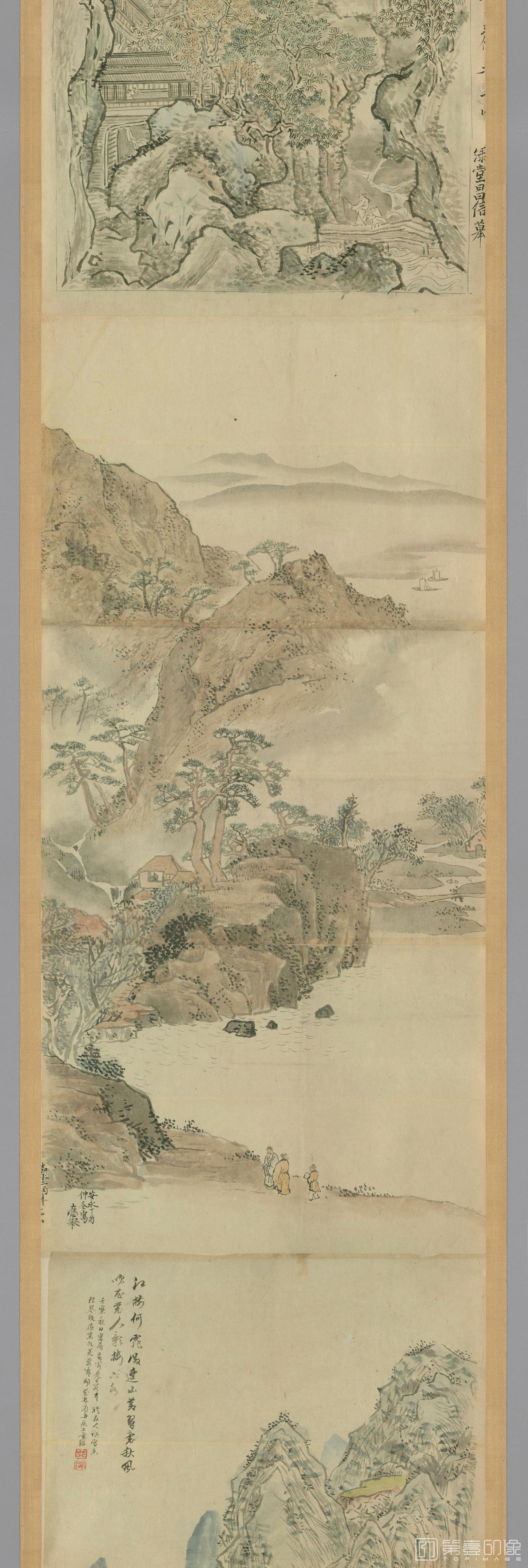 水彩画-日本-明清古画动物山水粉本图卷-分段-03