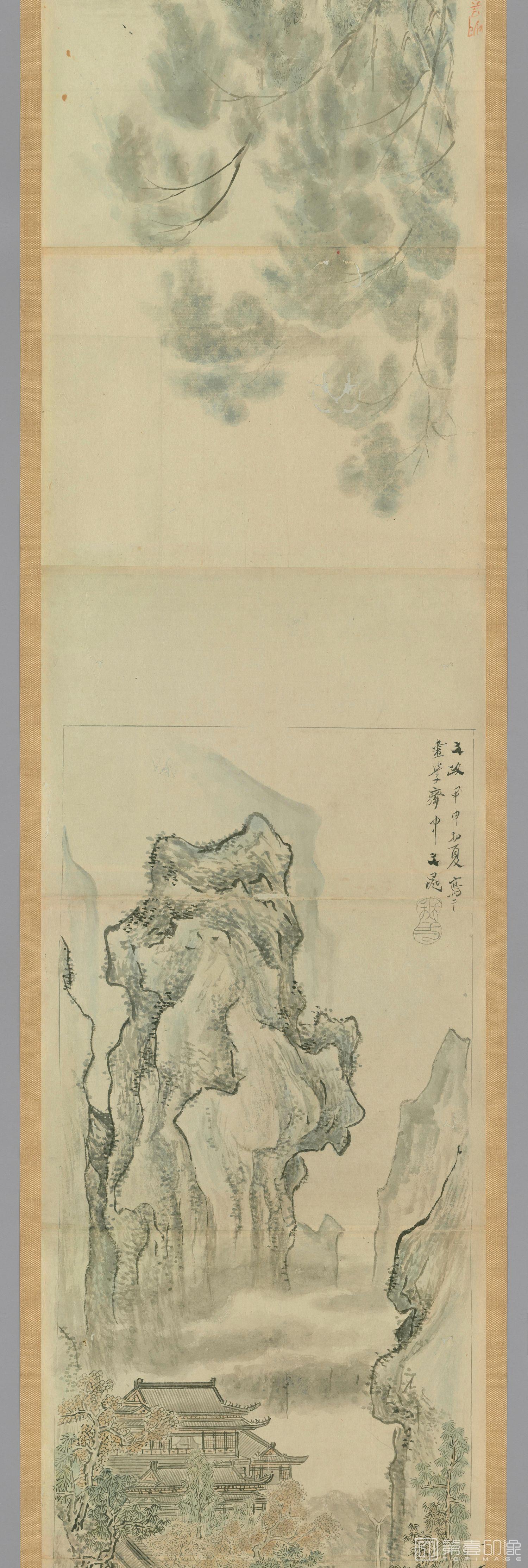 水彩画-日本-明清古画动物山水粉本图卷-分段-04