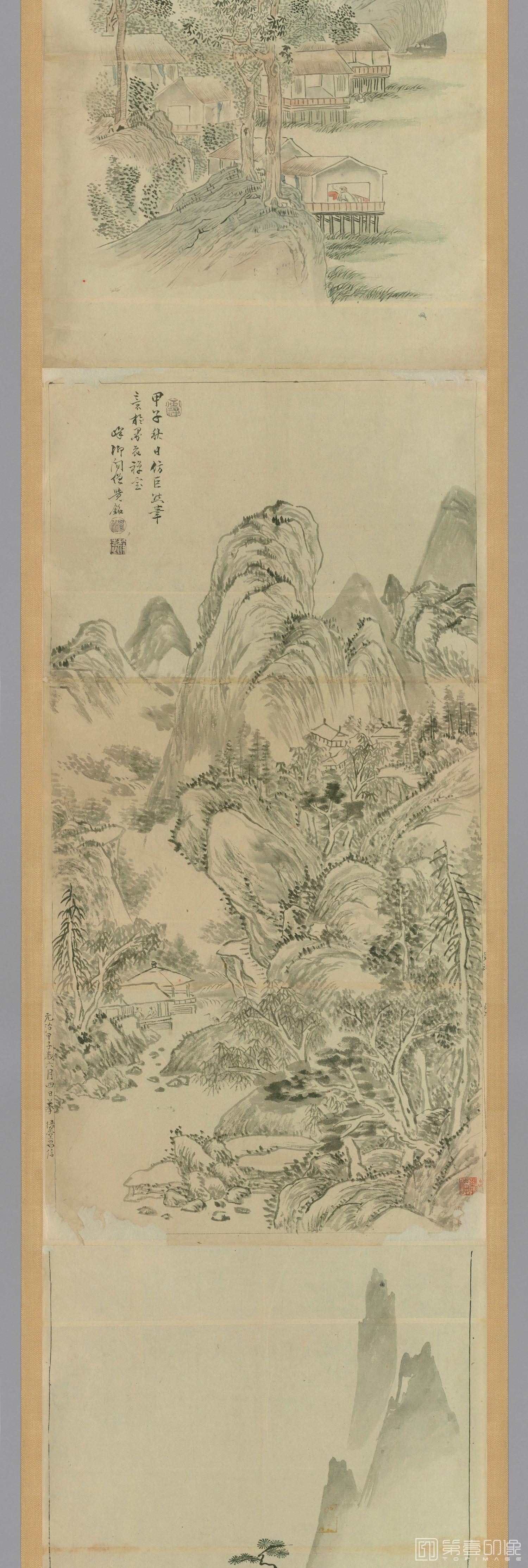 水彩画-日本-明清古画动物山水粉本图卷-分段-07