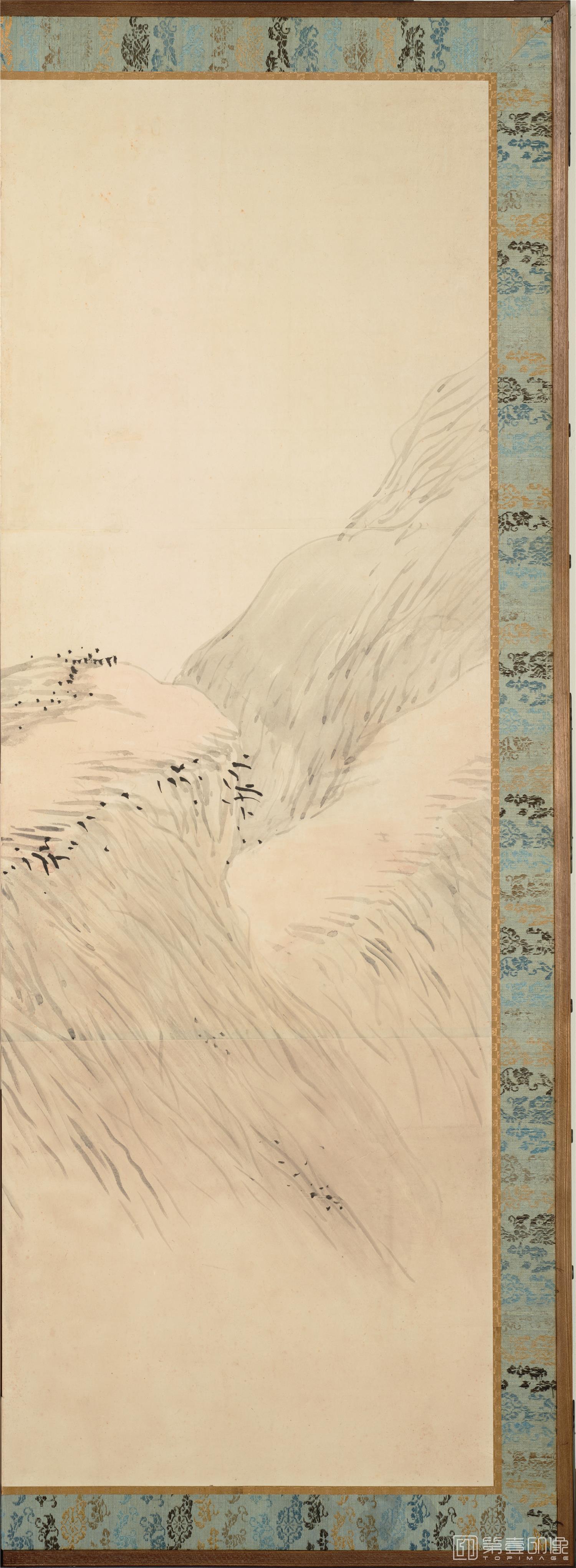 水彩画-山野行乐图屏风-155x388cm-一屏分屏-01