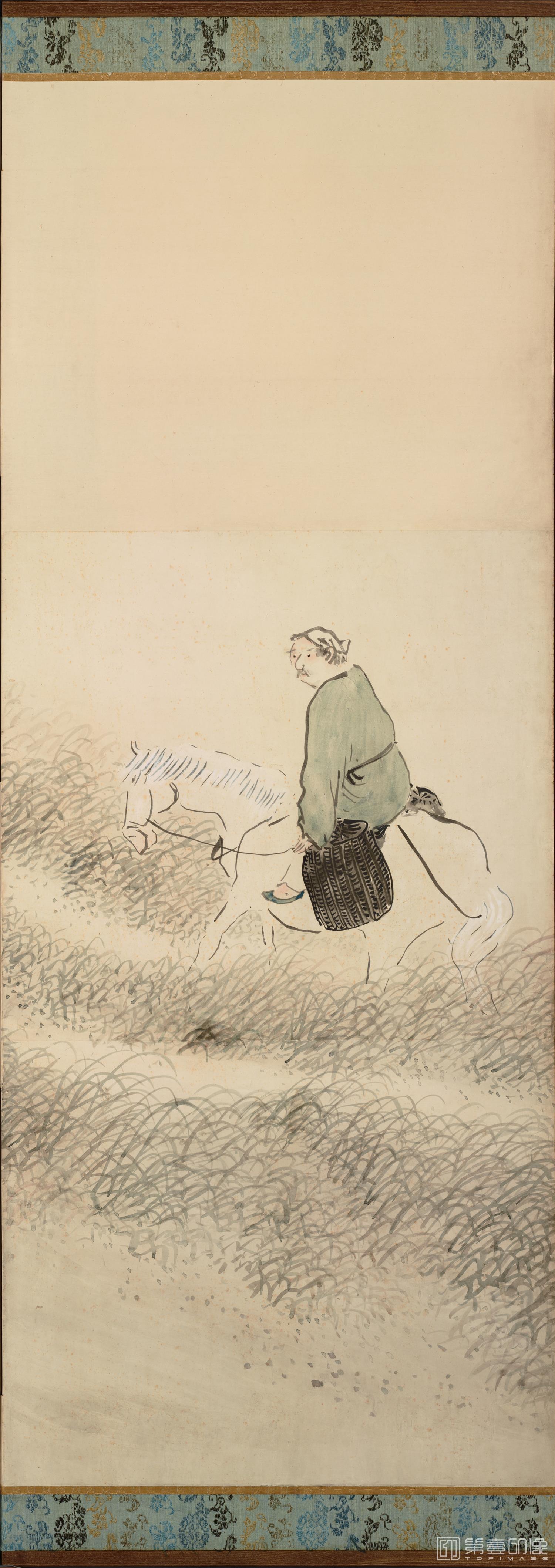 水彩画-山野行乐图屏风-155x388cm-二屏分屏-05