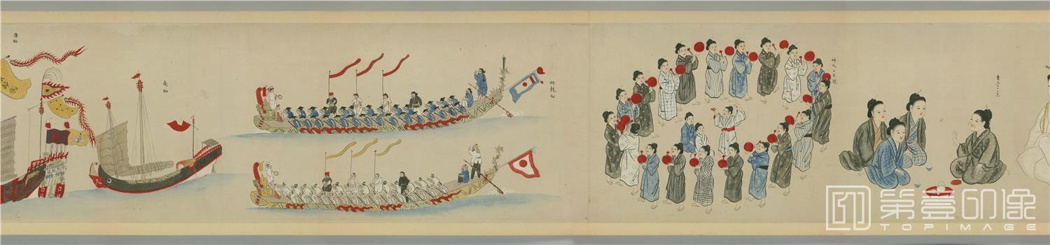 水彩画-日本-琉球风俗图卷一纸本-40x1375cm-分段-05