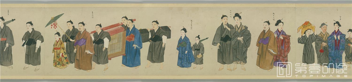 水彩画-日本-琉球风俗图卷二纸本-40x1361cm-分段-02