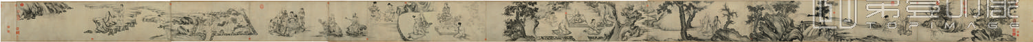 国画-白莲社图卷-33X830cm