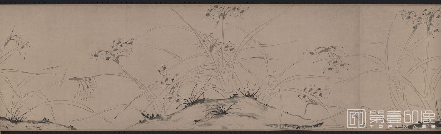 国画-仿赵孟坚水仙图-06