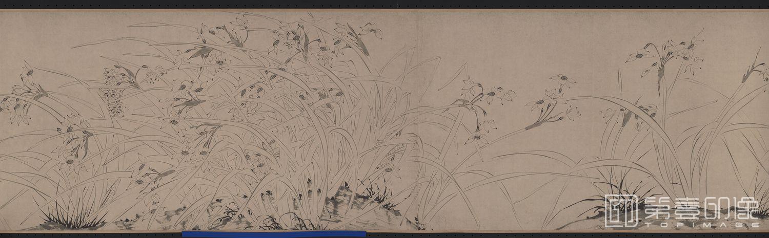 国画-仿赵孟坚水仙图-07