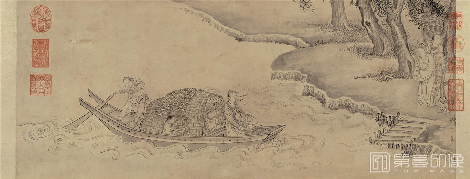 国画-归去来辞图卷纸-01