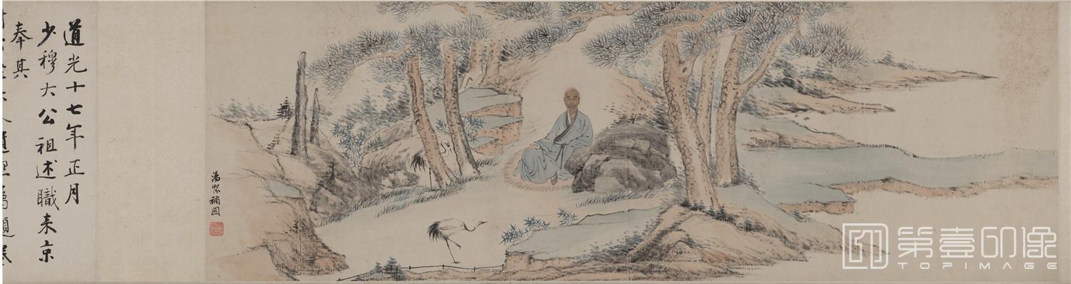 国画-饲鹤图手卷第二-分段-01