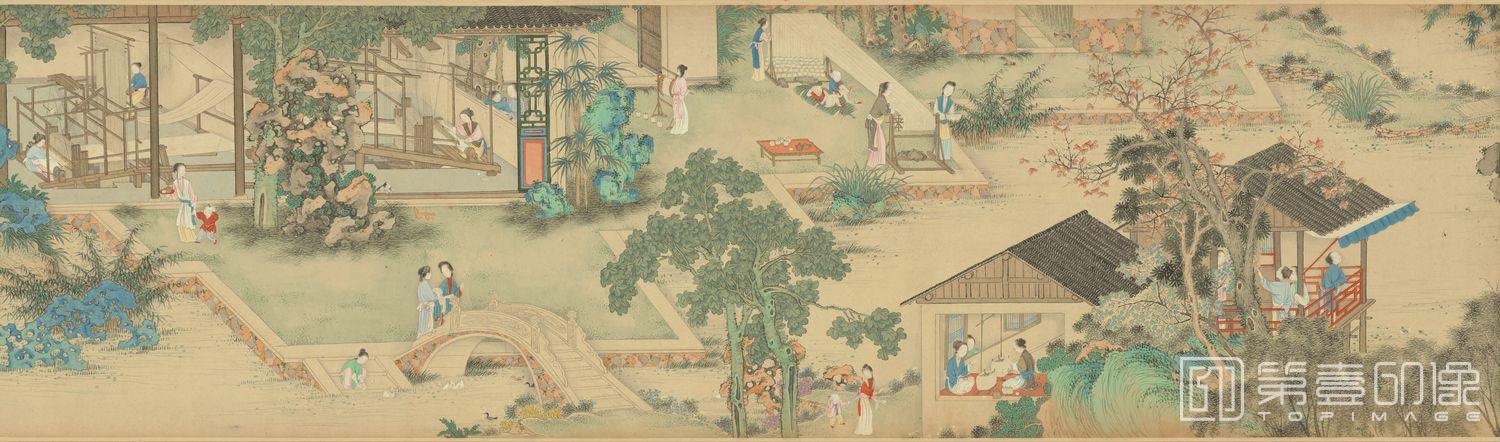 国画-蚕织图卷-04