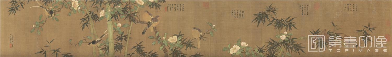 国画-彷林椿花鸟